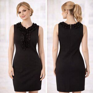 Trina Turk Ruffled Front Bodycon Black Dress